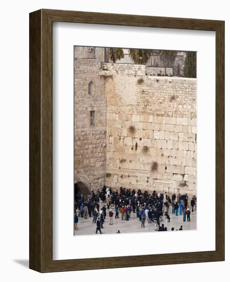 Worshippers at the Western Wall, Jerusalem, Israel, Middle East-Michael DeFreitas-Framed Photographic Print