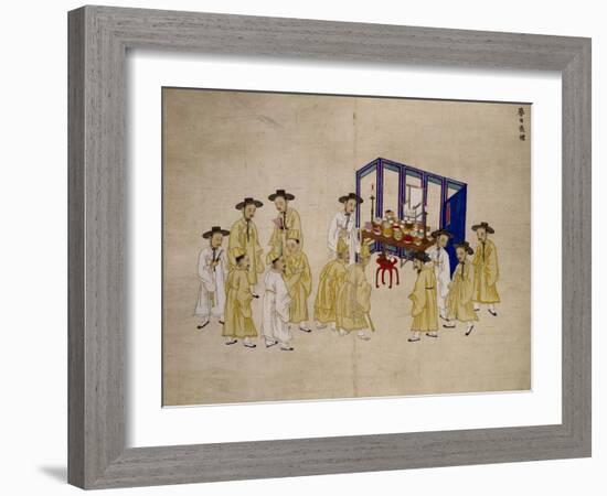 Worshipping an Ancestor-Kim Junkeun-Framed Giclee Print