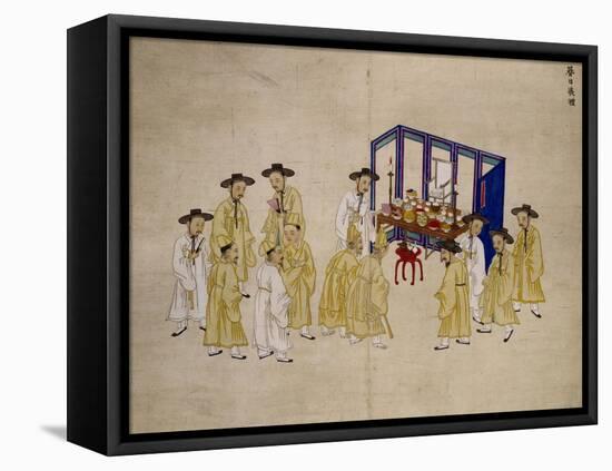 Worshipping an Ancestor-Kim Junkeun-Framed Premier Image Canvas