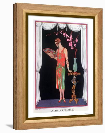 Worth Evening Dress, Fashion Plate from Gazette Du Bon Ton, 1925-Georges Barbier-Framed Premier Image Canvas