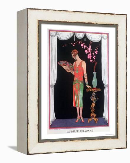 Worth Evening Dress, Fashion Plate from Gazette Du Bon Ton, 1925-Georges Barbier-Framed Premier Image Canvas