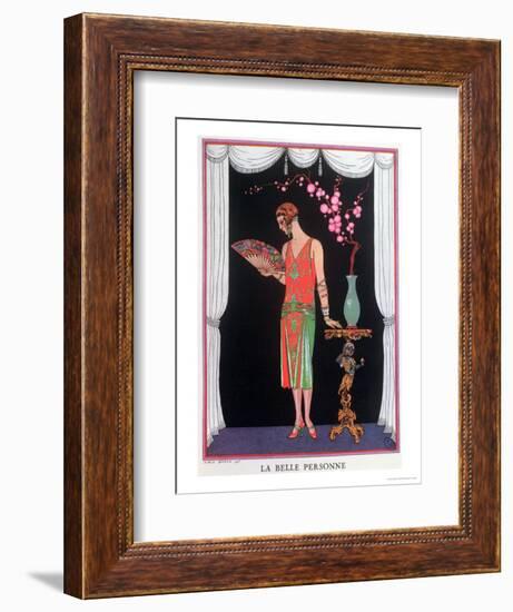 Worth Evening Dress, Fashion Plate from Gazette Du Bon Ton, 1925-Georges Barbier-Framed Premium Giclee Print