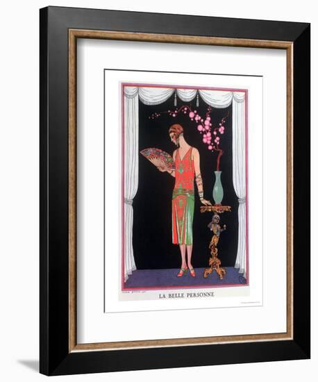 Worth Evening Dress, Fashion Plate from Gazette Du Bon Ton, 1925-Georges Barbier-Framed Premium Giclee Print