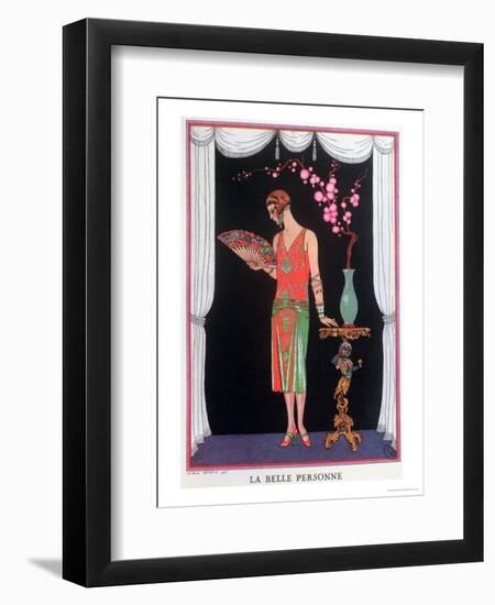 Worth Evening Dress, Fashion Plate from Gazette Du Bon Ton, 1925-Georges Barbier-Framed Premium Giclee Print