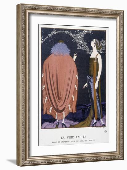 Worth's Evening Dress and Coat: “The Milky Way”” - Illustration by George Barbier (1882-1932), in “-Georges Barbier-Framed Giclee Print