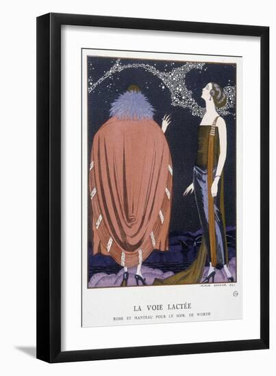 Worth's Evening Dress and Coat: “The Milky Way”” - Illustration by George Barbier (1882-1932), in “-Georges Barbier-Framed Giclee Print