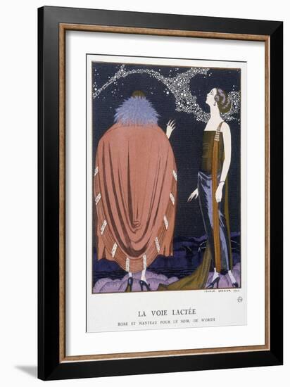 Worth's Evening Dress and Coat: “The Milky Way”” - Illustration by George Barbier (1882-1932), in “-Georges Barbier-Framed Giclee Print