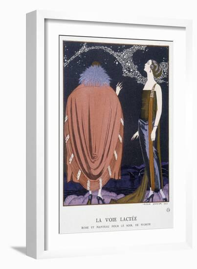 Worth's Evening Dress and Coat: “The Milky Way”” - Illustration by George Barbier (1882-1932), in “-Georges Barbier-Framed Giclee Print