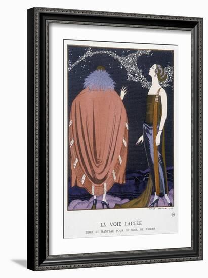 Worth's Evening Dress and Coat: “The Milky Way”” - Illustration by George Barbier (1882-1932), in “-Georges Barbier-Framed Giclee Print