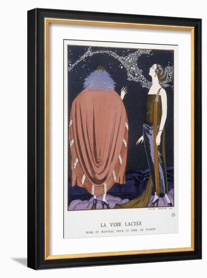 Worth's Evening Dress and Coat: “The Milky Way”” - Illustration by George Barbier (1882-1932), in “-Georges Barbier-Framed Giclee Print