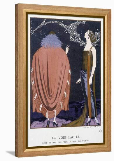 Worth's Evening Dress and Coat: “The Milky Way”” - Illustration by George Barbier (1882-1932), in “-Georges Barbier-Framed Premier Image Canvas