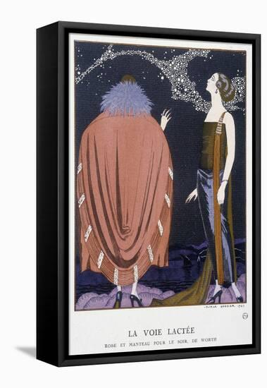 Worth's Evening Dress and Coat: “The Milky Way”” - Illustration by George Barbier (1882-1932), in “-Georges Barbier-Framed Premier Image Canvas