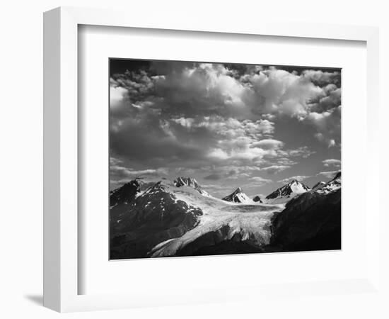 Worthington Glacier and Chugach Mountains, Thompson Pass Near Valdez, Alaska, USA-Adam Jones-Framed Photographic Print