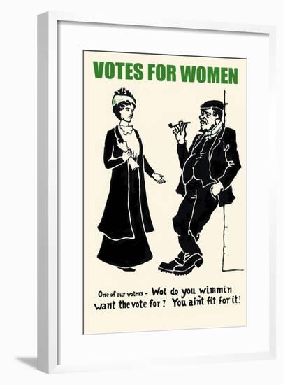 Wot Do You Wimmin Want The Vote For?-null-Framed Art Print