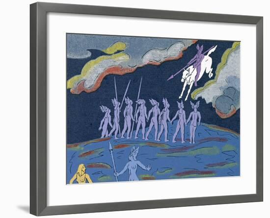Wotan Arrives in Pursuit, Brunnhilde Sends Sieglinde to Safety: Illustration for 'Die Walkure'-Phil Redford-Framed Giclee Print