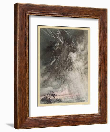 Wotan Rides to Rock-Arthur Rackham-Framed Art Print