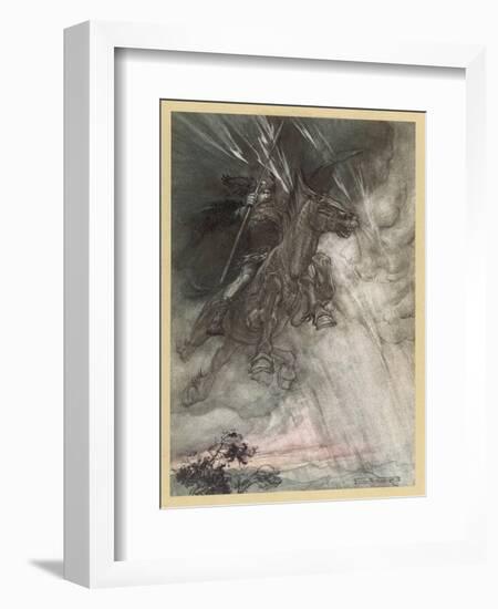 Wotan Rides to Rock-Arthur Rackham-Framed Art Print