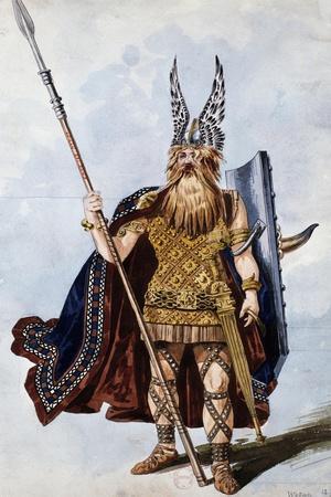 Wotan, Sketch of Costume for the Valkyrie by Richard Wagner, Created by  Charles Bianchini, 1893' Giclee Print | Art.com