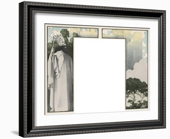 Wotan Transfixed by the Sight of Valhalla-Maxfield Parrish-Framed Art Print