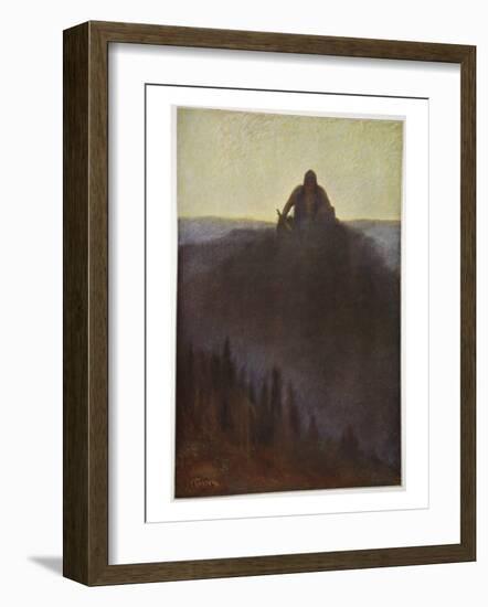 Wotan waits in Valhalla for the end with his broken spear, 1906-Hermann Hendrich-Framed Giclee Print