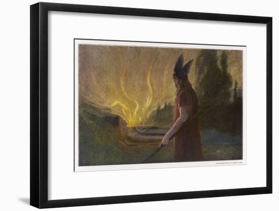 Wotans Abschied Wotan's Farewell to Brunnhilde-Hermann Hendrich-Framed Art Print