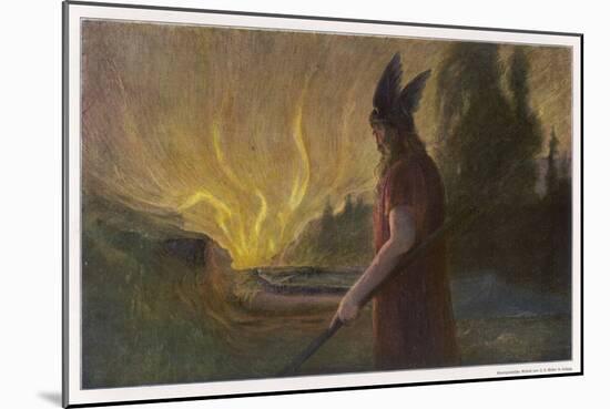 Wotans Abschied Wotan's Farewell to Brunnhilde-Hermann Hendrich-Mounted Art Print