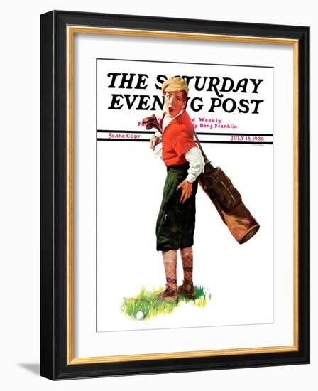 "Wounded Caddy," Saturday Evening Post Cover, July 18, 1936-Charles A. MacLellan-Framed Giclee Print