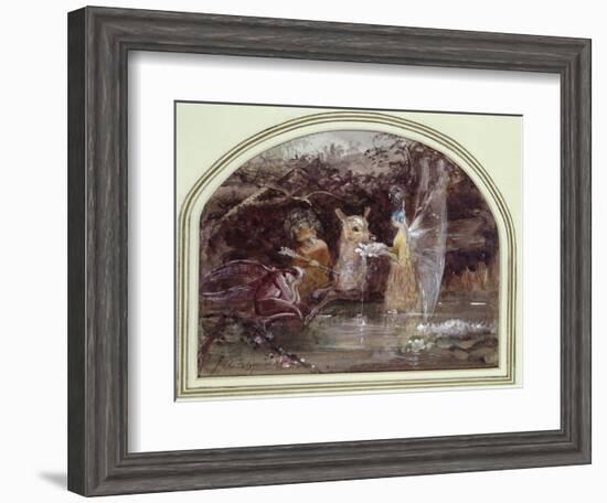 Wounded Faun (W/C on Paper)-John Anster Fitzgerald-Framed Giclee Print