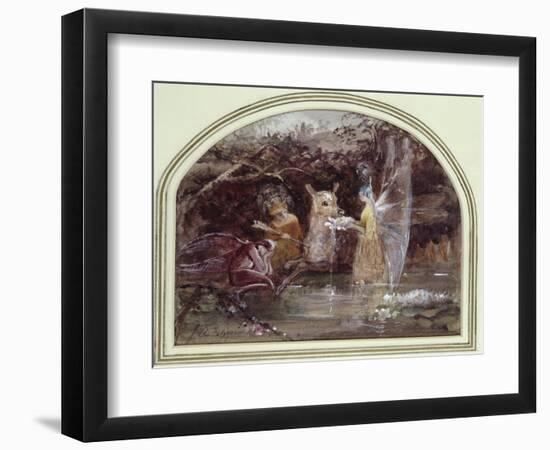 Wounded Faun (W/C on Paper)-John Anster Fitzgerald-Framed Giclee Print