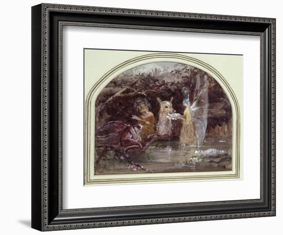 Wounded Faun (W/C on Paper)-John Anster Fitzgerald-Framed Giclee Print