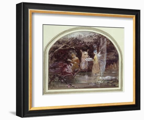 Wounded Faun (W/C on Paper)-John Anster Fitzgerald-Framed Giclee Print