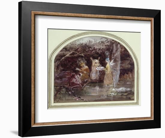 Wounded Faun (W/C on Paper)-John Anster Fitzgerald-Framed Premium Giclee Print