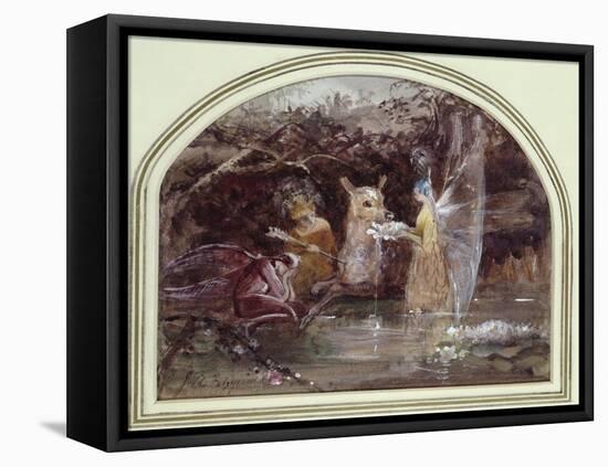 Wounded Faun (W/C on Paper)-John Anster Fitzgerald-Framed Premier Image Canvas