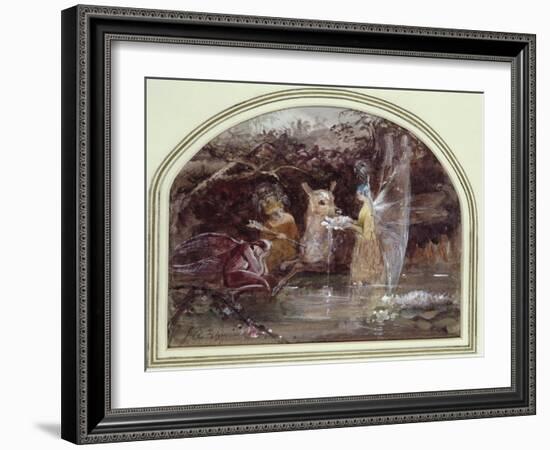 Wounded Faun (W/C on Paper)-John Anster Fitzgerald-Framed Giclee Print