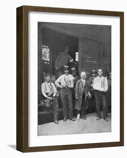 Wounded French Soldiers on the Way to Hospital by Train France, 1914-null-Framed Giclee Print