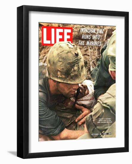 Wounded Marine, October 28, 1966-Larry Burrows-Framed Photographic Print
