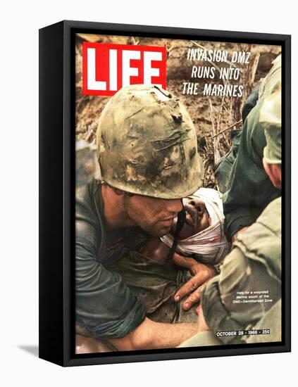 Wounded Marine, October 28, 1966-Larry Burrows-Framed Premier Image Canvas