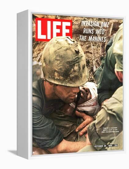 Wounded Marine, October 28, 1966-Larry Burrows-Framed Premier Image Canvas