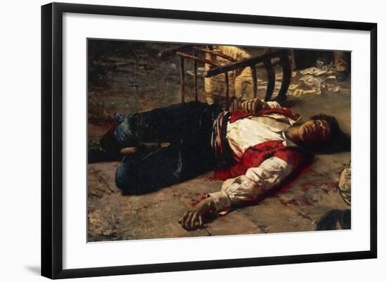 Wounded on the Ground, 1889-Michele Cammarano-Framed Giclee Print