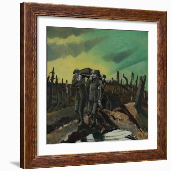 Wounded, Passchendaele, 1918 (Oil on Canvas)-Paul Nash-Framed Giclee Print