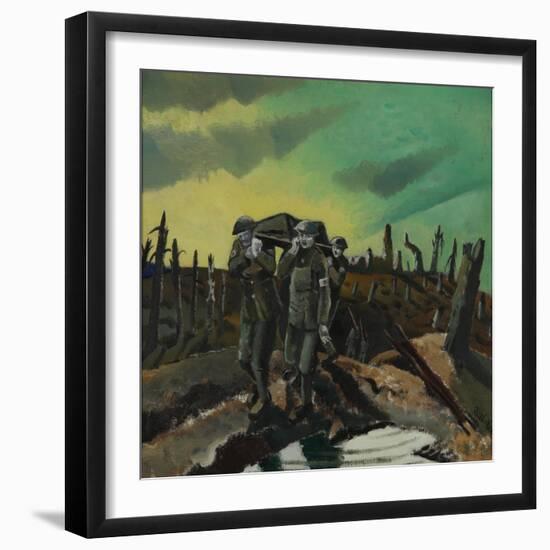 Wounded, Passchendaele, 1918 (Oil on Canvas)-Paul Nash-Framed Giclee Print