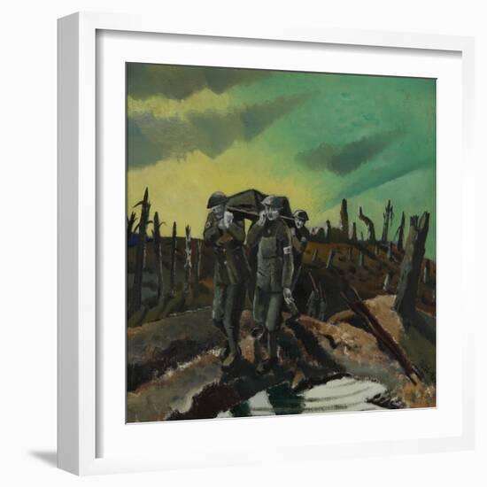 Wounded, Passchendaele, 1918 (Oil on Canvas)-Paul Nash-Framed Giclee Print