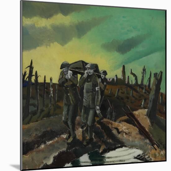 Wounded, Passchendaele, 1918 (Oil on Canvas)-Paul Nash-Mounted Giclee Print