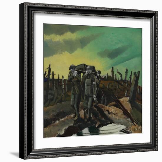 Wounded, Passchendaele, 1918 (Oil on Canvas)-Paul Nash-Framed Giclee Print