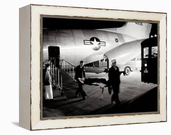 Wounded Servicemen Arriving from Vietnam at Andrews Air Force Base, 1968-Warren K^ Leffler-Framed Stretched Canvas