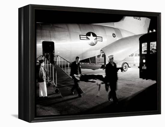 Wounded Servicemen Arriving from Vietnam at Andrews Air Force Base, 1968-Warren K^ Leffler-Framed Stretched Canvas