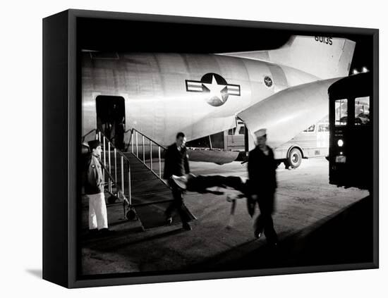 Wounded Servicemen Arriving from Vietnam at Andrews Air Force Base, 1968-Warren K^ Leffler-Framed Stretched Canvas