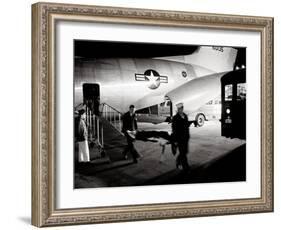 Wounded Servicemen Arriving from Vietnam at Andrews Air Force Base, 1968-Warren K. Leffler-Framed Photo