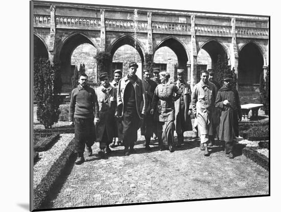 Wounded Soldiers from the Scottish Women's Hospital with Mrs. Harley in the Gardens of Royaumont…-Jacques Moreau-Mounted Photographic Print