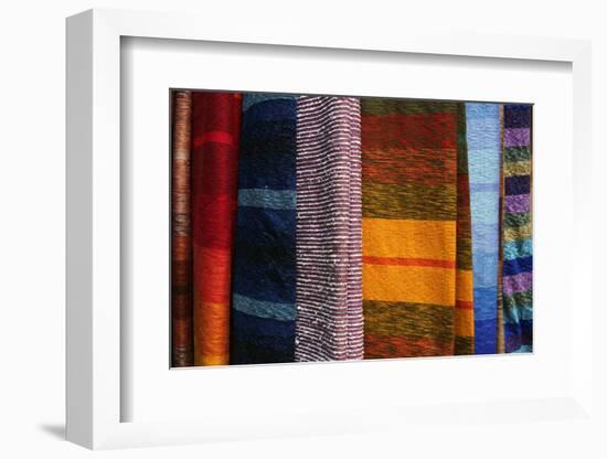 Woven Moroccan Silk Textiles and Scarves, Fes, Morocco, Africa-Kymri Wilt-Framed Photographic Print